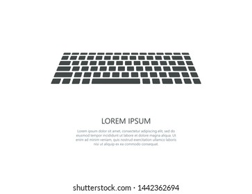 laptop or computer keyboard simple illustration in perspective view