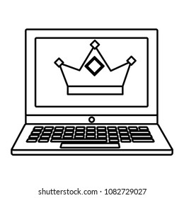 laptop computer with king crown