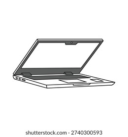 A laptop computer with its lid open