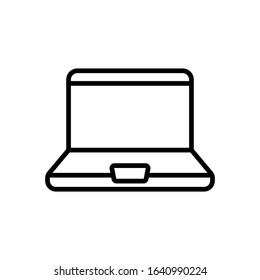 laptop computer line art vector icon - ui icon vector