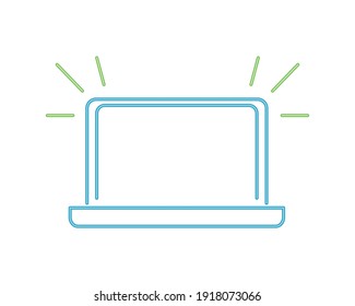laptop computer line color style icon vector illustration design