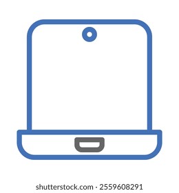 Laptop computer line icon. Concept of technology, communication, and online.