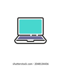 Laptop computer line icon. linear style sign for mobile concept and web design. Notebook display outline vector icon. Symbol, logo illustration. Vector graphics
