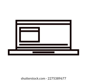 laptop computer line icon style