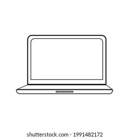 laptop computer line icon symbol on white background.business technology concept vector