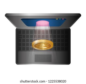 laptop computer with litecoin