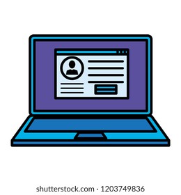 laptop computer with login template