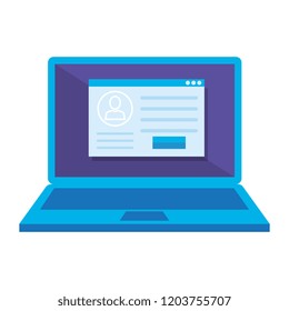 laptop computer with login template