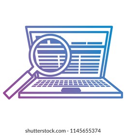 laptop computer with magnifying glass