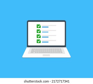 Laptop-Computer für Marketing-Datenanalyse, Analtik, Business-Konzept-Logo-Design. Corporate Business-Team-Zusammenarbeit Konzept, Investment-Projekt-Arbeit und Planung Strategie Vektor-Design.