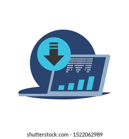 laptop computer media player technology vector illustration design