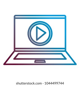 laptop computer with media player template