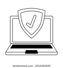 laptop computer with medical shield