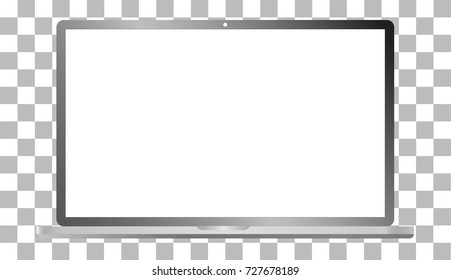 laptop computer mock up isolated on transparent. modern notebook.