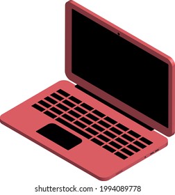 İsometric Laptop. Computer Mockup Vector