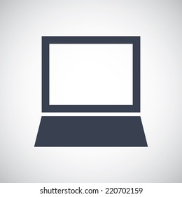 Laptop Computer Monitor Screen pictogram. Simple flat metro style. Vector icon illustration save for esp10