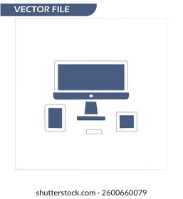 laptop computer and monitor vector icon