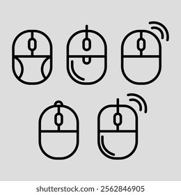 laptop and computer mouse icon simple design