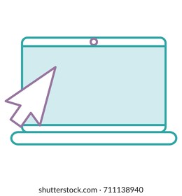 laptop computer with mouse pointer