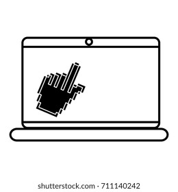 laptop computer with mouse pointer
