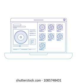 laptop computer with music player app