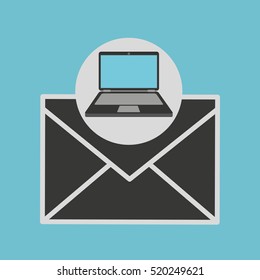 laptop computer newsletter message vector illustration eps 10