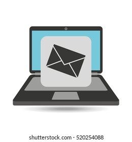 laptop computer newsletter message vector illustration eps 10