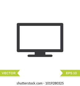 laptop computer notebook black web icon flat on white background vector template illustration 