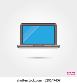 laptop computer notebook color vector icon