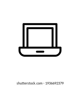Laptop computer or notebook computer flat icon for apps and website