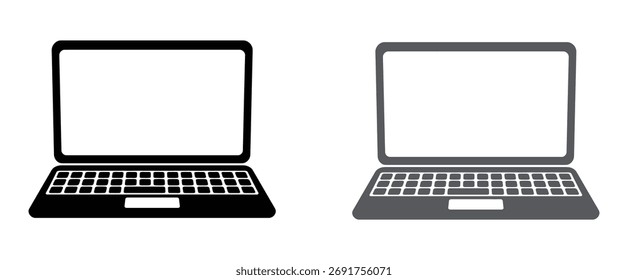 Ícone plano do computador portátil ou notebook para aplicativos e sites
