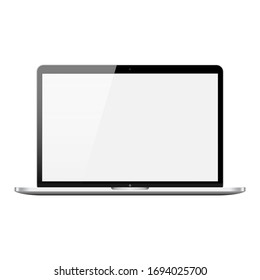 Laptop, computer, notebook isolated on white background. Realistic vector illustration