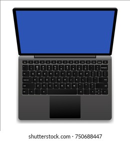 Laptop computer notebook isolated on white. Vector illustration