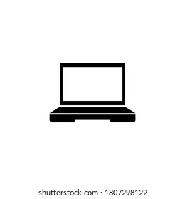 Laptop Computer, Notebook or Netbook. Flat Vector Icon illustration. Simple black symbol on white background. Laptop Computer, Notebook or Netbook sign design template for web and mobile UI element