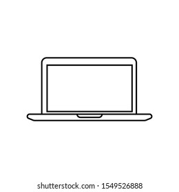 Laptop Or Computer Notebook Outline Stroke Icon Vector