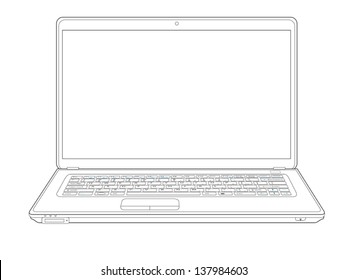 laptop computer notebook outline vector