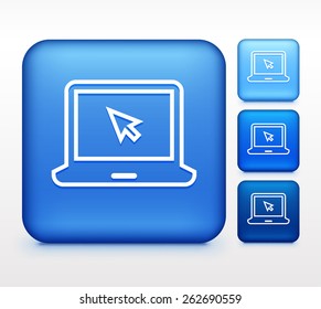 Laptop Computer on Blue Square Buttons