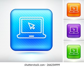 Laptop Computer on Multi Color Square Buttons