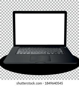 Laptop or computer on transparent background illustration