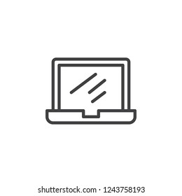 Laptop computer outline icon. linear style sign for mobile concept and web design. Notebook device simple line vector icon. Symbol, logo illustration. Pixel perfect vector graphics