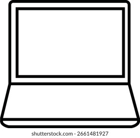 Icono de contorno de computadora portátil: diseño de Vector mínimo para conceptos de Tecnología