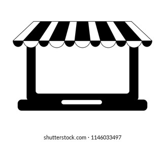 laptop computer with parasol