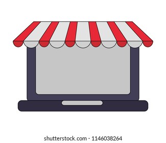 laptop computer with parasol