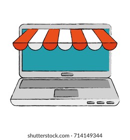 laptop computer with parasol