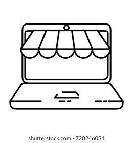laptop computer with parasol