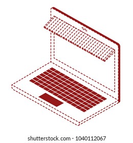 laptop computer with parasol isometric