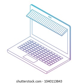 laptop computer with parasol isometric