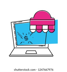 laptop computer with parasol store
