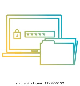 laptop computer with password and folder
