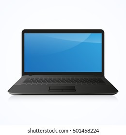 Laptop Computer PC isolated on white, vector illustration